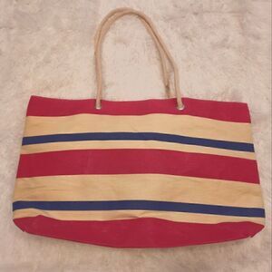 2/$20 Tote Bag Canvas Striped NWOT